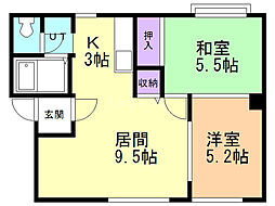 ローゼンハイム 2LDKの間取図画像