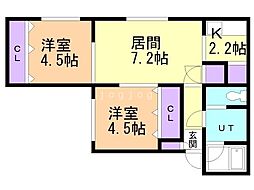 S.E.コート 2LDKの間取図画像