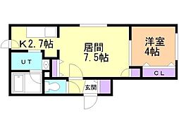 PROGRESSO 1LDKの間取図画像