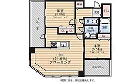 福岡県福岡市中央区港１丁目（賃貸マンション2LDK・11階・77.86㎡） その2