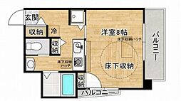 ルネス帝大マンション 5階1Kの間取り