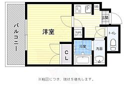 エンクレスト白金 1Kの間取図画像
