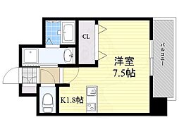 エンクレストベイ天神東3 1Kの間取図画像