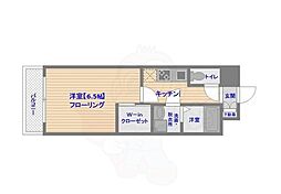 ウェルブライト博多 1Kの間取図画像