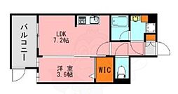 LAND1C02239 1DKの間取図画像