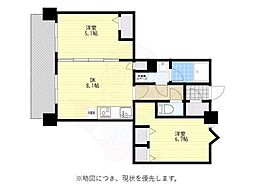 エステムプラザ天神EASTプレミアムタワー 1Kの間取図画像