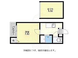 メルクス平尾 1Kの間取図画像