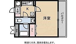 第16川崎ビル 1Kの間取図画像