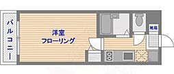 ピュア県庁北 1Kの間取図画像