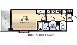 ピュアドームエルクオーレ箱崎 1Kの間取図画像