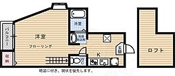 レガリータ地行 1Kの間取図画像