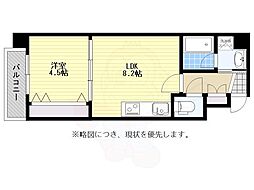 サンマルク・ケゴ 1LDKの間取図画像