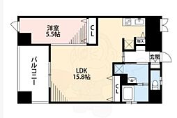 ロールベール博多駅前 1LDKの間取図画像