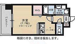 エンクレストベイ天神東2 1Kの間取図画像