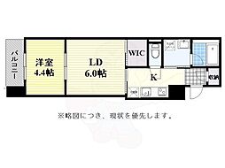 RJRプレシア博多駅前 1LDKの間取図画像