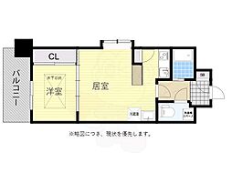 エステート・モア平尾堀川 1LDKの間取図画像