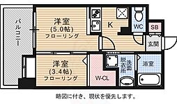 エンクレスト舞鶴2 2Kの間取図画像