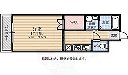 リファレンス天神 1Kの間取図画像