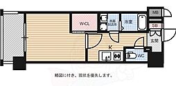 エンクレスト天神メルス2 1Kの間取図画像