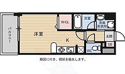 アクアヒルズ天神東 ワンルームの間取図画像