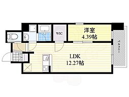 Volare博多 1LDKの間取図画像