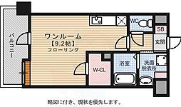 アソシアグロッツォ天神ザ・ガーデン ワンルームの間取図画像