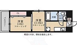 リファレンス博多駅前 2Kの間取図画像