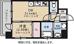 ソシオス天神 1DKの間取図画像