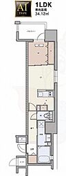 Nudge'one千代県庁口 1LDKの間取図画像