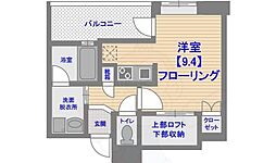 アクタス大手門2 1Kの間取図画像