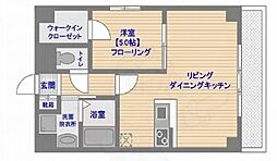 KDXレジデンス天神東2 1LDKの間取図画像