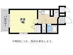 ヨーキハイム大濠 1Kの間取図画像