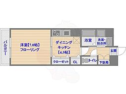 コンフォート博多 1DKの間取図画像