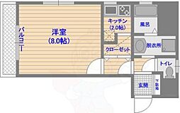 エンクレスト博多駅前2 1Kの間取図画像