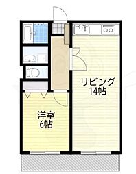 オヌキ新博多ビル 1DKの間取図画像