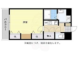 リンデン東薬院 1Kの間取図画像