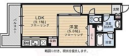キルンズ博多駅南 1LDKの間取図画像