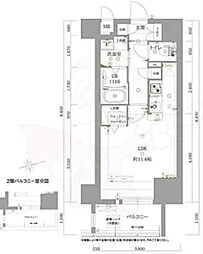 サヴォイラルカンジュ ワンルームの間取図画像