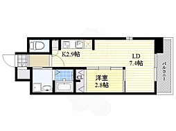 グランフォーレラグゼ箱崎 1LDKの間取図画像