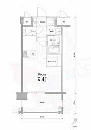 エンクレスト博多駅南BASE 1Kの間取図画像