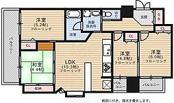 アクロス天神センタープラザ 4LDKの間取図画像