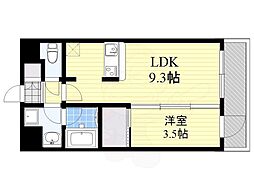 ネストピア薬院 1LDKの間取図画像