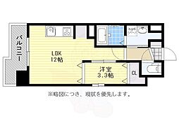 レジディア博多東 1LDKの間取図画像