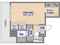 RJRプレシア吉塚駅前 1Kの間取図画像