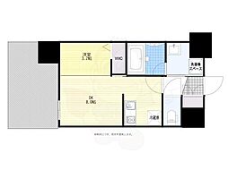 グランフォーレ博多プレミアベイサイド 1DKの間取図画像