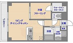 KDXレジデンス天神東2 1LDKの間取図画像
