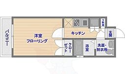 サヴォイレジェント 1Kの間取図画像
