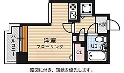 朝日プラザ博多6 ワンルームの間取図画像