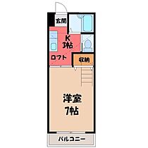 栃木県宇都宮市宝木本町（賃貸アパート1K・2階・26.09㎡） その2