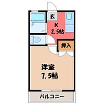 栃木県宇都宮市川田町（賃貸アパート1K・2階・26.37㎡） その2